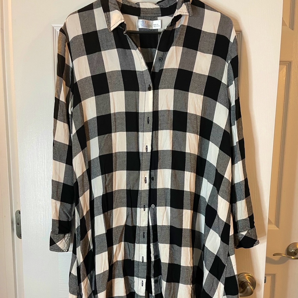 Knee length Buffalo plaid shirt
